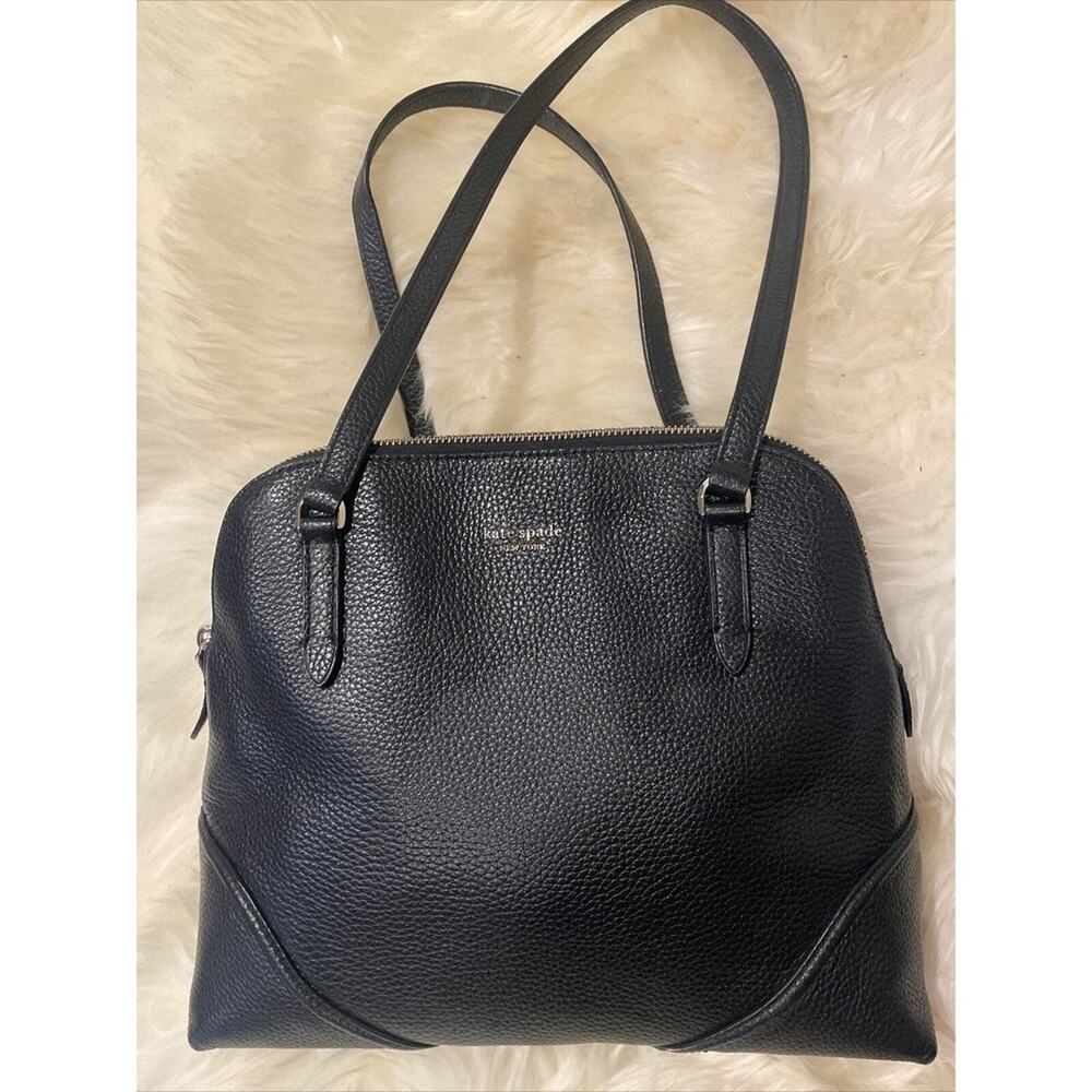 Kate Spade New York Carolyn Black Pebble Leather Shoulder Bag / Purse - Picture 1 of 8